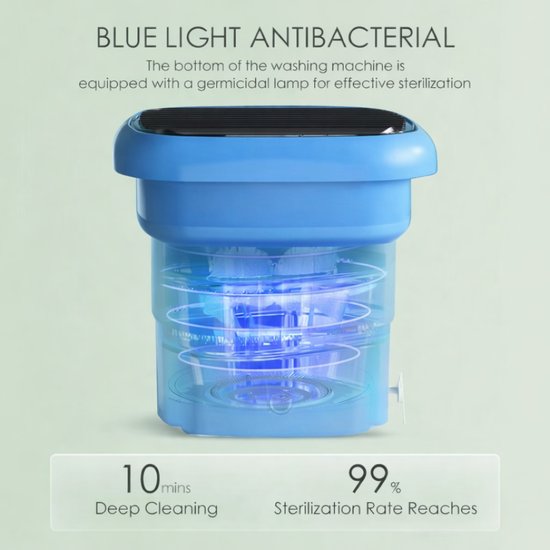 590-2 : Folding Portable Washing Machine – Blue