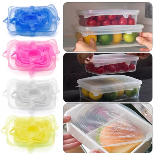 224-1 : Universal Silicone Stretch Lids – 6 pcs, Yellow