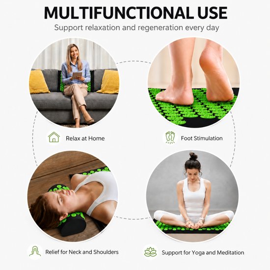 7097 : ADM Acupressure Mat and Pillow Set for Pain Relief