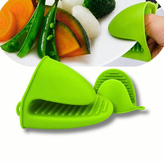 ADM Heat-Resistant Silicone Kitchen Gloves – Green -1 Pair (2pcs)