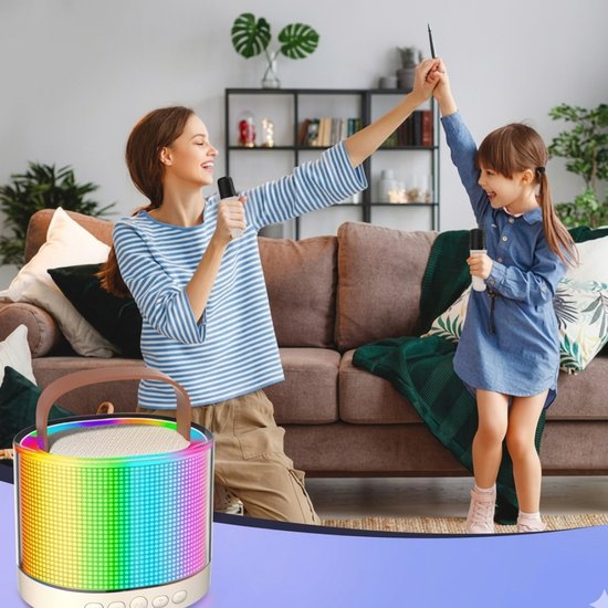 7046-1 : Smart portable speaker karaoke set-pink