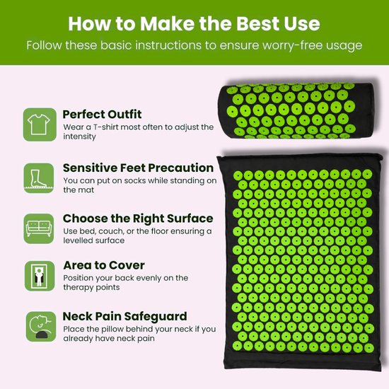 7097 : ADM Acupressure Mat and Pillow Set for Pain Relief
