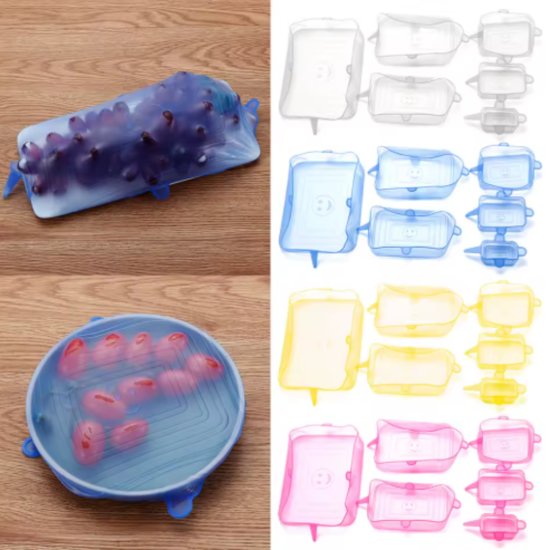 224-3 : Universal Silicone Stretch Lids – 6 pcs, White