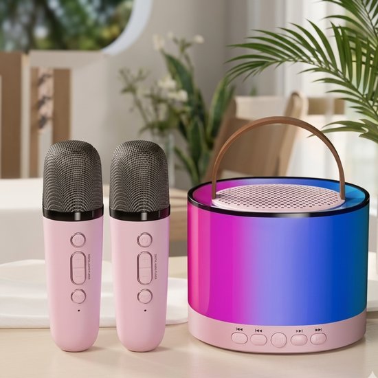 Smart portable speaker karaoke set-pink