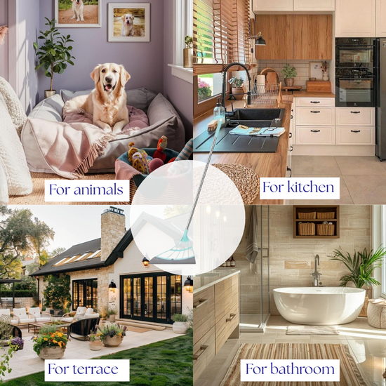 388 : Magic Floor Squeegee Broom-Blue