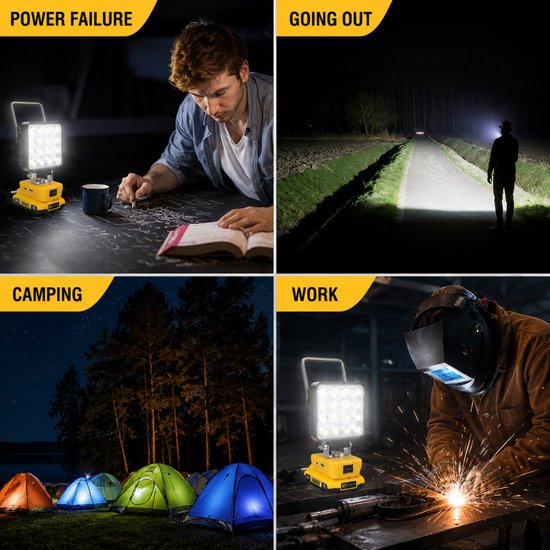 7094 : Cordless battery operated LED Work Light with USB Charging - 4800LM