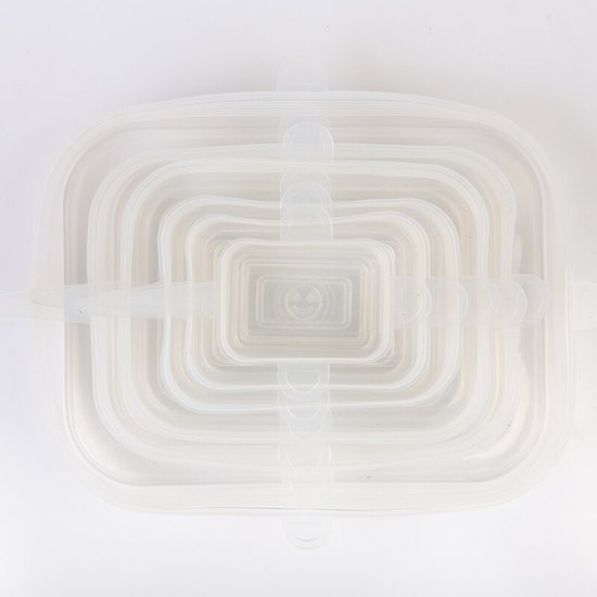 Universal Silicone Stretch Lids – 6 pcs, White