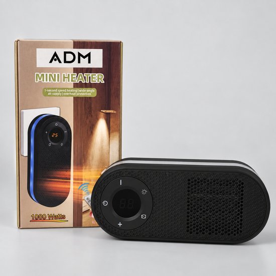 7109 : ADM Mini Electric Heater with Remote Control