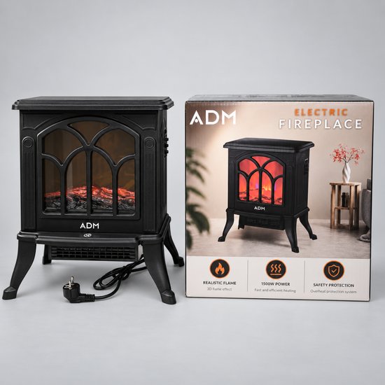 2077 : ADM 3D flame fireplace – 2in1 heater&blower