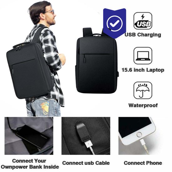 PLECAK ANTYKRADZIEŻOWY/ ANTI-THEFT BACKPACK-kolor czarny