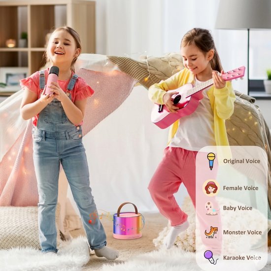 7046-1 : Smart portable speaker karaoke set-pink