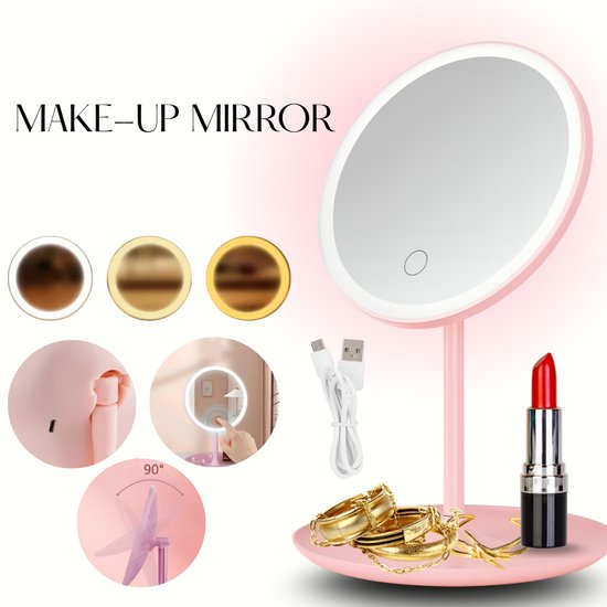 LUSTERKO LED/MAKE-UP MIRROR RED