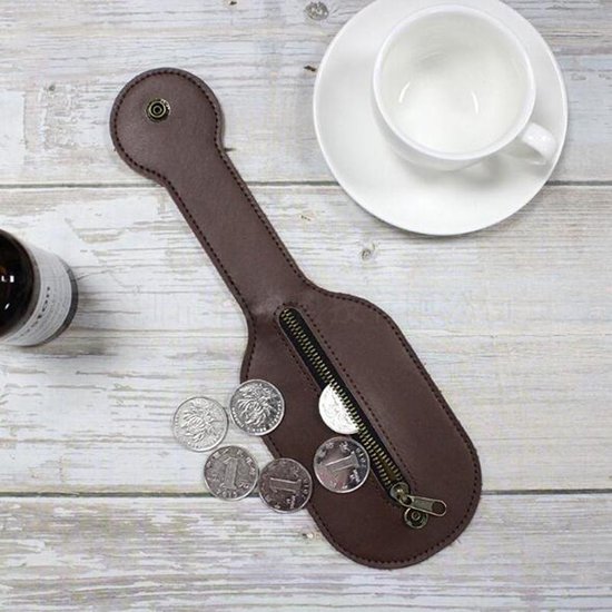 Portmonetka ze skóry do samoobrony/ self-defense kolor CIEMNY BRĄZ