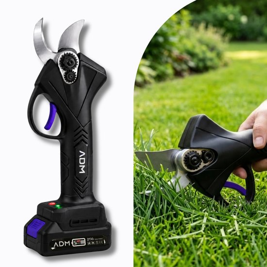 466-1Z : ADM Cordless Electric Pruner with 2 batteries 21V - purple