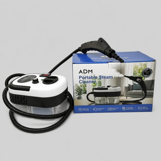 7104 : ADM Portable Steam Cleaner with 6 Attachments - 2500W